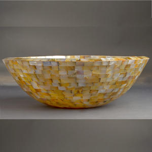 อ่างไข่มุกอ่างล้างมือคุณภาพสูงดีไซน์ทันสมัยไม่เหมือนใครสำหรับตกแต่งบ้านงานฝีมือ RF จากอินเดีย - Product Image 2