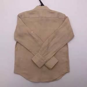 Chemise en lin à manches longues 100% à col mandarin personnalisé en gros pour garçons - Product Image 4