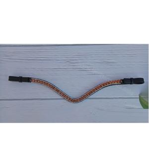 บราวน์หนังคริสตัลสีทองสำหรับม้าสั่งทำจากผู้ผลิตอินเดีย - Product Image 3