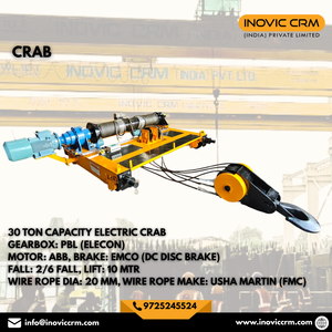 30 Ton EOT Crane Crab Unit | Double Girder Overhead Crane Trolley with Electric <b>Hoist</b> - Product Image 2