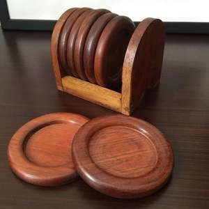 Natural Wooden Round Shape Drinks Serving Coasters Tableware Mat & <b>Pads</b> for Kitchenware Walnut Tea & <b>Coffee</b> Coaster - Product Image 4