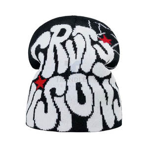 <b>Beanie</b> Men Women Wool Blend Knitted Hat Winter Cap Gothic <b>Spider</b> Design Warm Casual Skullies Cold Weather Outdoor Streetwear - Product Image 1