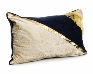 Housse de coussin décorative noire en jacquard patchwork brodée avec fermeture éclair - Product Image 4