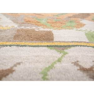 พรมไหมไผ่ผสมขนสัตว์ถักมือลายเรขาคณิตทรงสี่เหลี่ยมผืนผ้า รุ่นเลส-2251 สำหรับห้องโถงหรือห้องนั่งเล่นวัยรุ่น ยี่ห้อแมนชาฮา ไอวอรี่ - Product Image 3