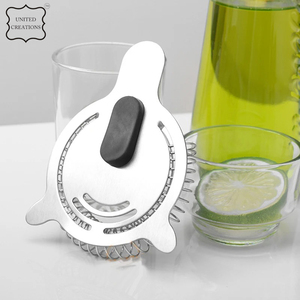 Professional Commercial Bar Tools Custom Logo Stainless Steel Cocktail <b>Strainer</b> Fine <b>Mesh</b> Portable Metal <b>Strainer</b> for Wine Bar - Product Image 2