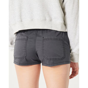 Pantalones cortos cargo de tiro bajo para mujer, pantalones cortos para mujer, colores clásicos, cinturón elástico abotonado de calidad suave, cintura, tela de algodón transpirable - Product Image 4