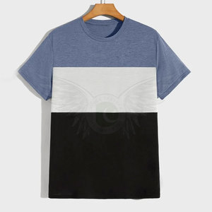 เสื้อยืดผู้ชายทรงปกติคุณภาพสูงสำหรับฤดูร้อน แบบสั่งทำพิเศษ พร้อมออกแบบโลโก้ของคุณเอง ผ้าไหม/ผ้าฝ้ายถัก ระบายอากาศได้ดี - Product Image 1