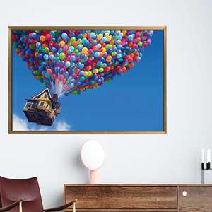 Toile imprimée : Décoration murale d'art moderne Disney Up Colorful Balloons, 1P : encadrée or - Product Image 1