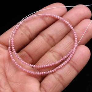 สร้อยข้อมือลูกปัดเพชรทรงเหลี่ยมสีชมพู 15 นิ้ว พลอยแท้ธรรมชาติ ขายส่งจำนวนมาก - Product Image 4