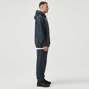 ชุดวอร์มพิมพ์ลายนูน DTG สำหรับผู้ชายชุดกันเหงื่อพิมพ์ลายสีพื้นพิมพ์ลาย - Product Image 3