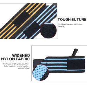 Poignets d'haltérophilie de sécurité-Fermeture à crochet en polyester et coton Soutien solide pour levage lourd Misha Sports & Fitness - Product Image 6