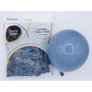 Ballons en latex Party Love, bleu coucher de soleil pastel, 12 cm, 100 unités, biodégradables, décoration de fête - Product Image 1