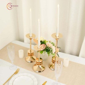 โถเทียนที่ไม่ซ้ำกันมาล่าสุดที่ใส่เทียนทำด้วยมือสีทองเคลือบเงาอุปกรณ์กลางโต๊ะงานแต่งงาน - Product Image 4