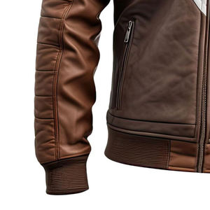 Diseño personalizado al por mayor de alta calidad nuevas chaquetas de cuero de moda de los hombres de soporte de cuello transpirable y chaqueta de invierno a prueba de viento - Product Image 5