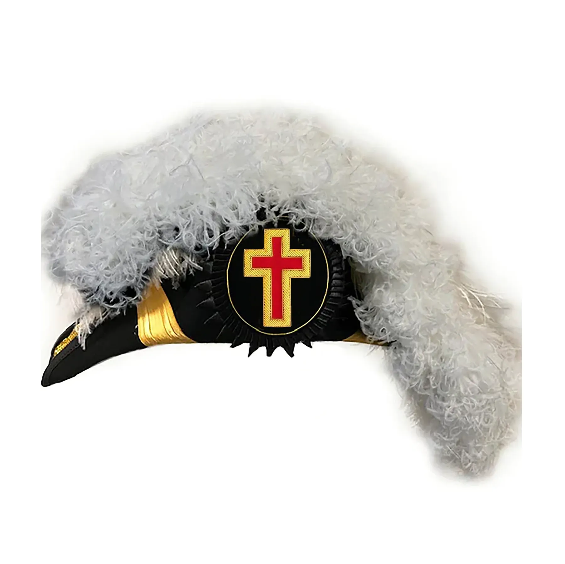 Cavaleiros Templários Comandante Chapeau Todas as Plumas Brancas Cavaleiros Maçônicos Templários Comandante Passado Chapeau Cavaleiros