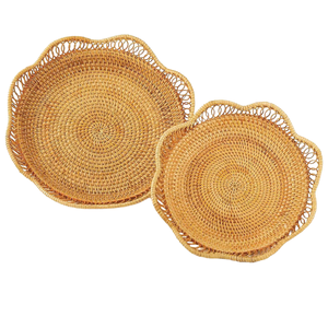 Bandeja tejida redonda versátil, ideal para servir alimentos, frutas y artículos para el hogar con un hermoso diseño - Product Image 1