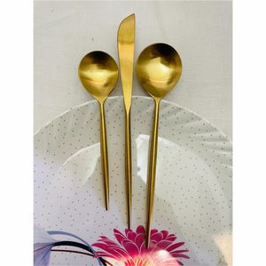 Gran oferta, juego de cubiertos con acabado dorado, juego de cubiertos decorativos de comedor de lujo, cubiertos de lujo hechos a mano con caja de regalo, cubiertos de Metal - Product Image 5