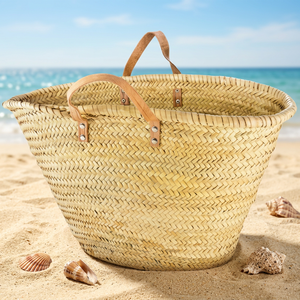 Natural <b>Baskets</b> Handmade Straw <b>Basket</b> with Two Handles Minimalist Design Open Top Storage Bucket Home Decoration Straw Lining - Product Image 1