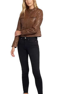 Recién llegado, chaqueta de moda para mujer, chaqueta de cuero, ropa de invierno para mujer, cuero transpirable de alta calidad - Product Image 6