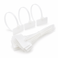 Al por mayor, marca de lazos identificadores de nailon PA66 de 2.5mm y 350mm, en colores personalizados negro, blanco y otros, con etiqueta para identificación de cables