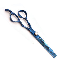 Blue Plasma Finish Barber <b>Thinner</b> with Fancy Design Handle Professional Stainless Steel <b>Hair</b> Cutting Shears Precision Thinning - Product Image 6