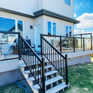 Barandillas <span class=keywords><strong>de</strong></span> Balcón para Exteriores para Casas Modernas, Barandilla <span class=keywords><strong>de</strong></span> Escalera <span class=keywords><strong>de</strong></span> Aluminio y <span class=keywords><strong>Vidrio</strong></span> Personalizada para Exteriores - Product Image 2