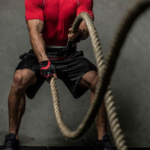 ถุงมือยกน้ำหนักออกกำลังกายแบบครึ่งนิ้วหนังแท้ ปรับระดับได้ สายรัดข้อมือกันลื่น รับทำโลโก้ตามสั่ง รุ่นใหม่ล่าสุด - Product Image 5