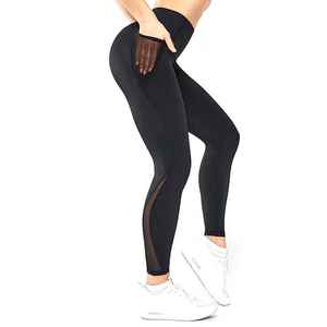 OEM High Waist Yoga <b>Leggings</b> Solid <b>Pattern</b> Breathable Quick Dry Eco-Friendly Fitness Gym Compression <b>Leggings</b> for <b>Women</b> - Product Image 2