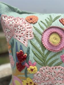 Indian High Quality Handmade18x18 Inches Luxurious Floral Embroidered Boho Tufted Cushion Covers For House Warming Gifts - Product Image 3