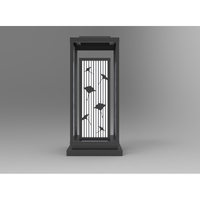 DNT.001.13 Lampe solaire de jardin premium 5W LED blanc chaud IP65 Corps en fer/acier inoxydable 220V Contrôle par capteur de lumière Garantie 5 ans