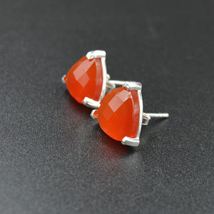 Joyería de fiesta para mujer 925 plata esterlina cornalina cuarzo joyería fina pendientes conjunto de joyería pendientes de personalidad simple - Product Image 2