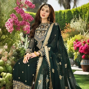 Última Colección de Vestidos Salwar Kameez de Chifón de 3 Piezas para Mujer, Ligeros, Cómodos y de la Mejor Calidad, para Bodas y Fiestas Pakistaníes - Product Image 1