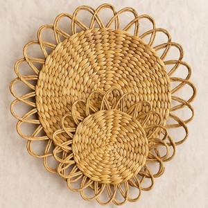 Water hyacinth plate chargers producer supply <b>cheap</b> price charger plates weaving table serving mat - Product Image 1