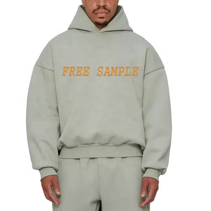 Personnalisé 600 Gsm Haute Qualité Poids Lourd Puff Print Hommes 100% Coton Broderie Survêtements Sweat Hiver Sweat À Capuche Surdimensionné - Product Image 1