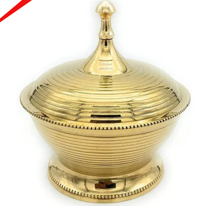 Premium Event Collection Metal Dates <b>Bowl</b> <b>with</b> <b>Lid</b> Decorative Snack Serving Dish for Party - Product Image 1