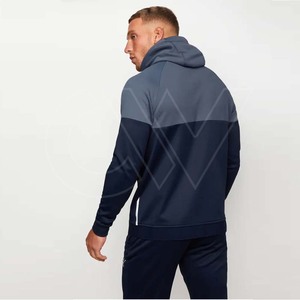 Ropa deportiva de alta calidad, gimnasio, Fitness, correr, hombres, dos piezas, transpirable, con cremallera, chándales con capucha - Product Image 3