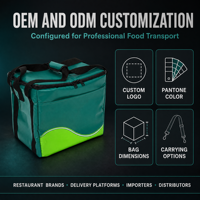 Sac isotherme personnalisé OEM pour la livraison de repas, sac fourre-tout thermique imperméable pour la restauration et les flottes de coursiers