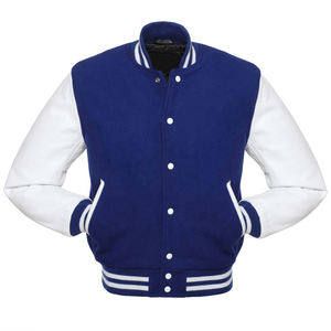 Chaqueta de béisbol universitaria personalizada bordada para hombre, chaqueta universitaria de béisbol personalizada con mangas de cuero de chenilla bordadas - Product Image 3