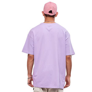 Camiseta en relieve de alta calidad 100% algodón personalizado colores sólidos impresión hombres camisetas Stock Color sólido para ropa de calle - Product Image 3