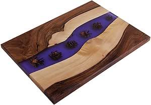 Directo de fábrica hecho a mano resina epoxi Acacia madera río patrón Tabla de servir utensilios de cocina tablas de cortar aperitivos tablas de servir - Product Image 4