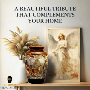 Handcrafted Aluminum <b>Urn</b> Deer engraved design Cremation <b>Urns</b> Meena Coating Leak-Proof Design Keepsake & <b>Large</b> Options - Product Image 4
