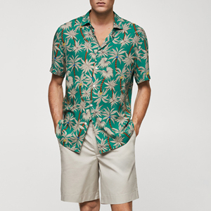 Chemises décontractées à imprimé hawaïen de haute qualité 2025, tissu tricoté respirant, style plage d'été, coupe décontractée, respirant - Product Image 3