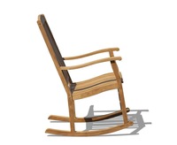 Fauteuil à bascule d'extérieur moderne en teck, empilable, imperméable, confortable et durable, idéal pour hôtel, appartement, cuisine, patio, salon