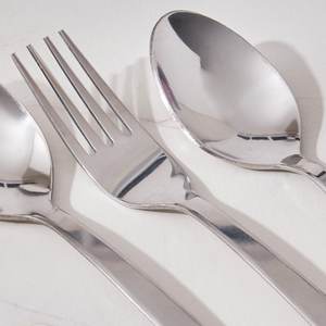 Satin-Brushed Wedding Hotel Designer Handle Metal Cutlery <b>for</b> Kitchen Hotels and Restaurants Luxury Flatware <b>Sets</b> Mirrored Steel - Product Image 6