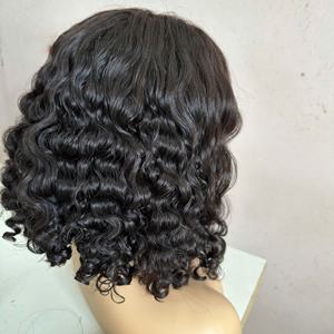 Perruque vietnamienne dentelle frontale HD Remy cheveux 100% naturel crépus bouclés vague profonde Double dessiné cuticule bande Ins Extensions - Product Image 1