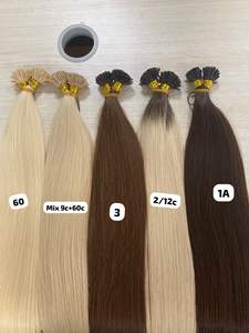 Cabello humano vietnamita de color ondulado profundo Itip Super doble cabello de lujo un donante - Product Image 3