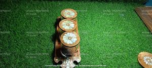 Ensemble cadeau de pot en acrylique artisanal avec plateau en bois incrusté de nacre, édition spéciale Eid Mubarak, 150 ml, vaisselle classique - Product Image 5