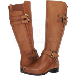 Botas de montar a caballo de cuero duradero para hombre, estilo ecuestre clásico, ajuste cómodo, botas de montar a caballo para mujer - Product Image 1