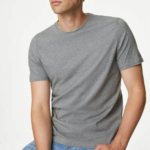 T-shirt uni 100% coton respirant pour hommes pas cher avec logo d'impression personnalisé solide - Product Image 6