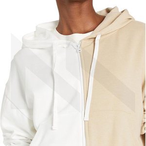 Sudadera con capucha corta de algodón de lana de alta calidad para mujer con logotipo personalizable para la temporada de invierno sudaderas con capucha con cordón - Product Image 5